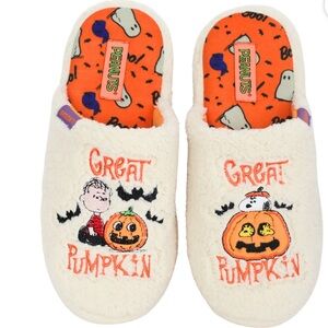 Charlie Brown Gret Pumpkin Halloween slippers 3/4(M), 5/6(W) - NWT